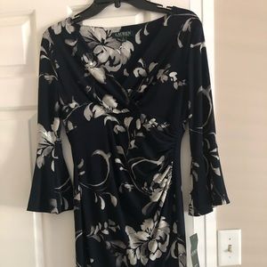 Ralph Lauren navy floral dress. New with tags.